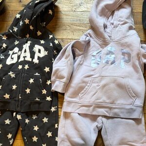 GAP Kids Black Star and Lavender sweatpants and Hoodie sets